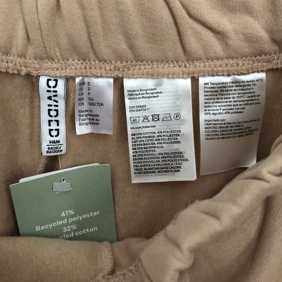 NWT H&M Divided Matching Co-Ord Beige Sweatpants Set Women's Small/Extra Small - Picture 7 of 10